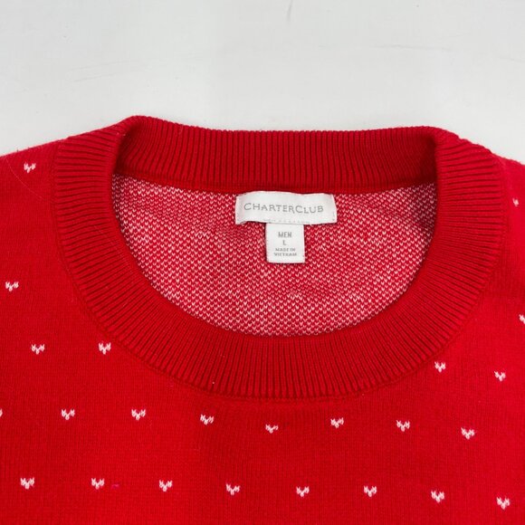 Charter Club Sweater Scottie Dogs Argyle Print Red Scottish Terrier Men Sz Large - Picture 8 of 12